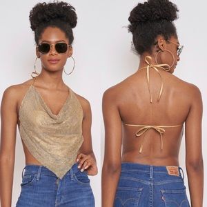 Gold rhinestone top